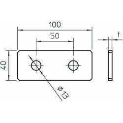 OBO Verbindungsplatte GMS 2FT 100x40mm mit 2 Löchern
