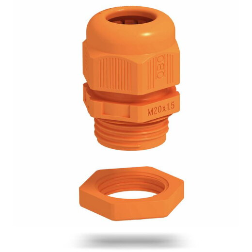 OBO Kabelverschraubung mit Gegenmutter V-TEC VM20+ OR pastellorange
