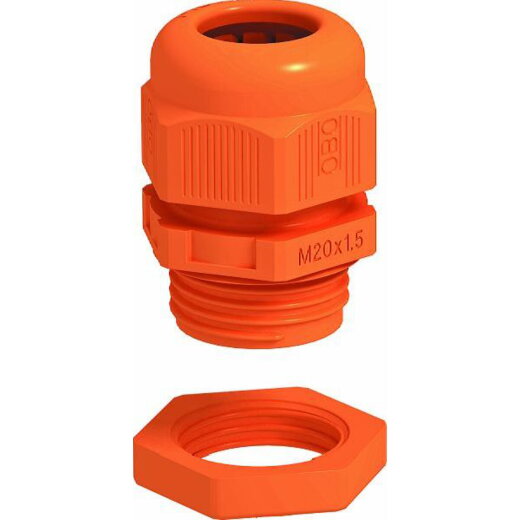 OBO Kabelverschraubung mit Gegenmutter V-TEC VM32+ OR pastellorange