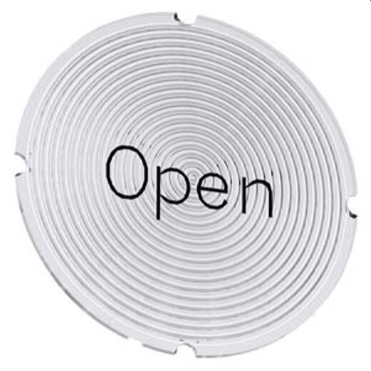 Siemens Einlegeschild rund milchig Symbol Open 3SU1900-0AB71-0DW0