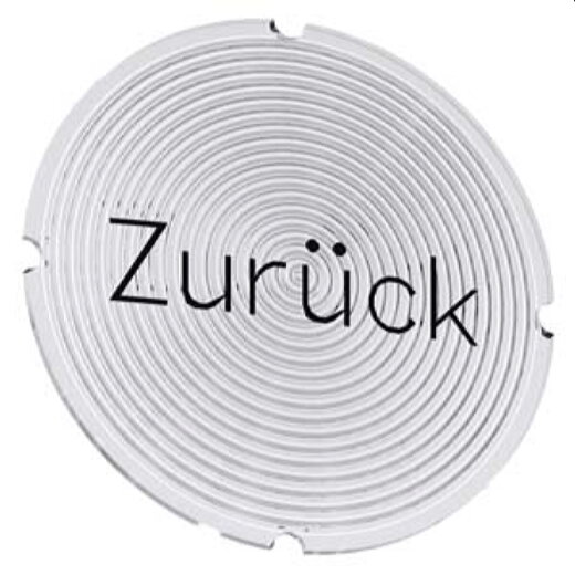 Siemens Einlegeschild rund milchig Symbol Zurück 3SU1900-0AB71-0AG0