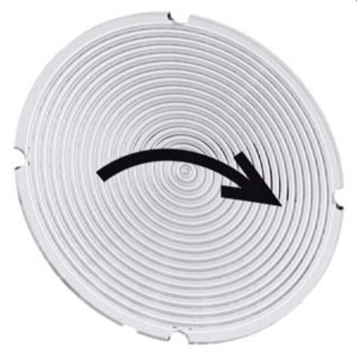 Siemens Einlegeschild rund milchig Symbol Drehbewegung rechts 3SU1900-0AB71-0QT0