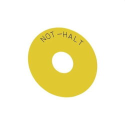 Siemens Unterlegschild rund fuer Not-Halt gelb 75mm...