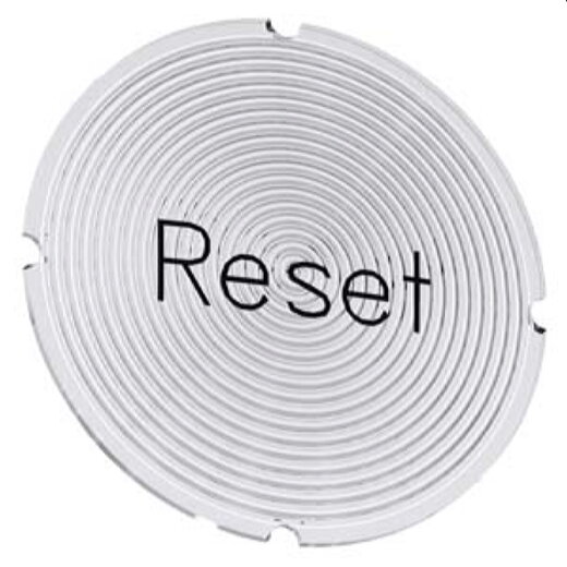 Siemens Einlegeschild rund milchig Symbol Reset 3SU1900-0AB71-0DU0