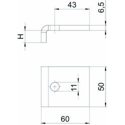 OBO Klemmlasche KL1 10 S FT 60x50mm für Träger