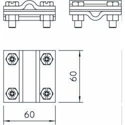 OBO Kreuzverbinder m.Zwischenplatte 252 8-10mm CU Kupfer