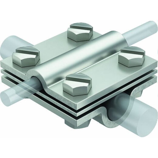 OBO Kreuzverbinder m.Zwischenplatte 252 8-10xRd16 V4A  8-10mm Edelstahl