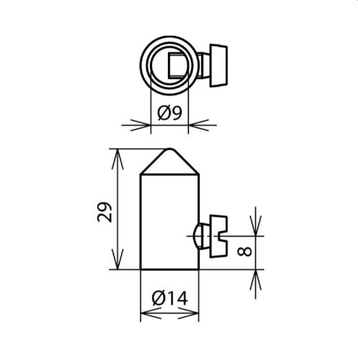 Dehn & Söhne Fangspitze 110017 29mm für Leiter 8mm Ms/gal Cu