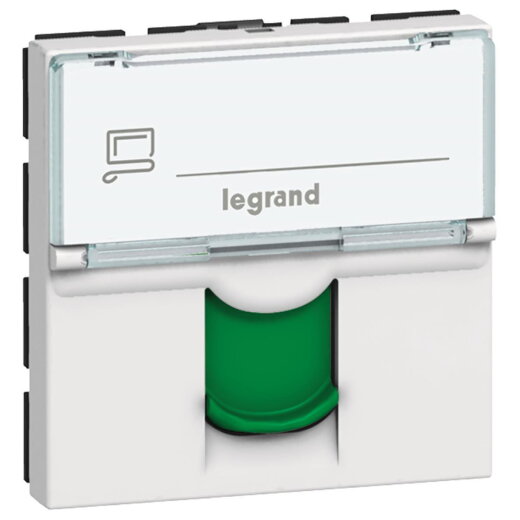 Legrand Einsatz Mosaic 1-f.RJ45 Kat6A 2-mod.ultraws/gr