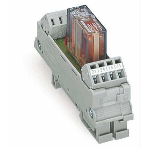 WAGO Relaismodul Eingangsnennspannung AC/DC 24 V 2 Wechsler grau 288-512