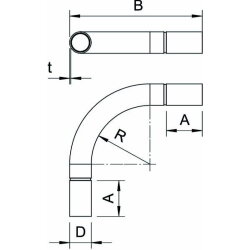 OBO Aluminiumrohrbogen SB50 W ALU ohne Gewinde D: 50mm