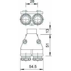 OBO Zwillingskabelverschraubung 113 PG16 lichtgrau