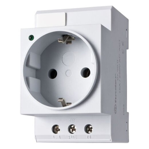 Finder Schaltschranksteckdose grau mit LED Anzeige und Schutzkontakt