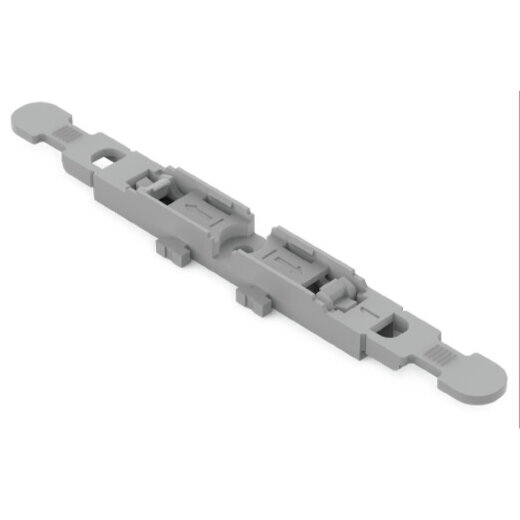 WAGO Befestigungsadapter mit Zugentlastung 1-fach für Durchgangsverbinder mit Hebel grau 221-2501