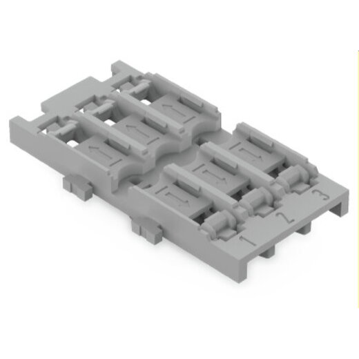 WAGO Befestigungsadapter 3-fach für Durchgangsverbinder mit Hebel grau 221-2533