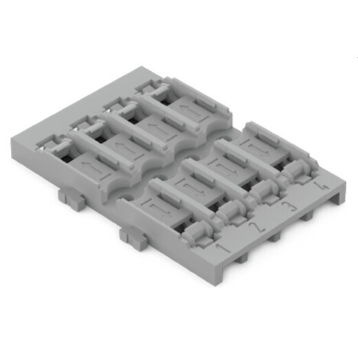 WAGO Befestigungsadapter 4-fach für Durchgangsverbinder mit Hebel grau 221-2524