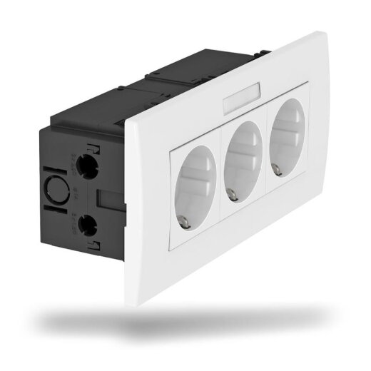 OBO Steckdoseneinheit SDE-RW D0RW3B Modul 45 3fach reinweiss