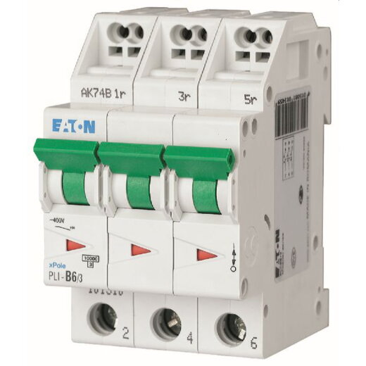 Eaton Electric Leitungsschutzschalter, Automat PLI-D6/3 D6A 3polig (Steckkl.)