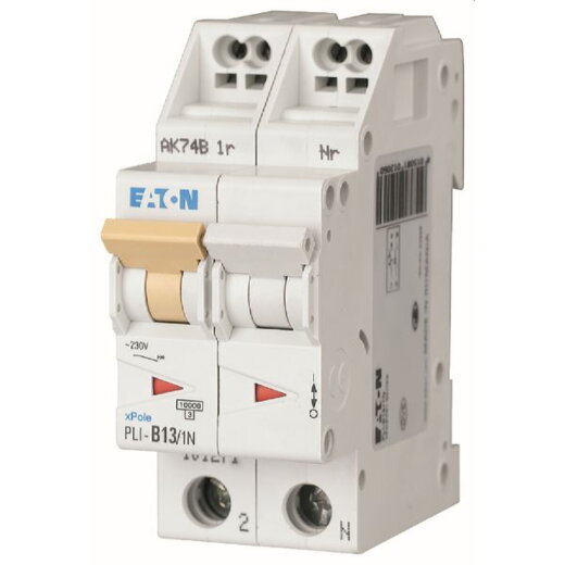 Eaton Electric Leitungsschutzschalter, Automat PLI-B13/1N B13A 1polig+N (Steckkl.)