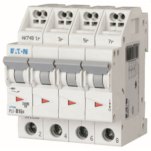 Eaton Electric Leitungsschutzschalter, Automat PLI-B16/4 B16A 4polig (Steckkl.)