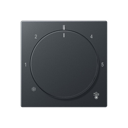 Jung Abdeckung für Raumtemperaturregler-Einsätze, Thermoplast lackiert, Serie A, anthrazit matt A1749BFANM