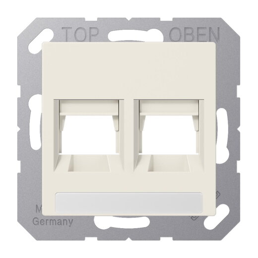 Jung Abdeckung (gerastet) für Modular-Jack-Steckbuchsen 2fach, , Serie AS, weiß A1569-2NAAT