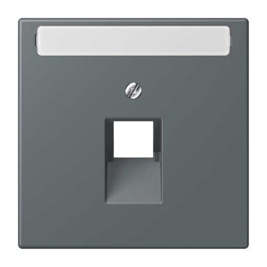 Jung Abdeckung für IAE/UAE-Anschlussdosen 1 x 8-polig, mit Schriftfeld, Thermoplast lackiert, Serie LS, gris foncé 31 LC969-1NAUA202