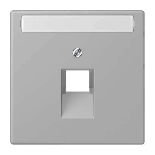 Jung Abdeckung für IAE/UAE-Anschlussdosen 1 x 8-polig, mit Schriftfeld, Thermoplast lackiert, Serie LS, gris moyen LC969-1NAUA204