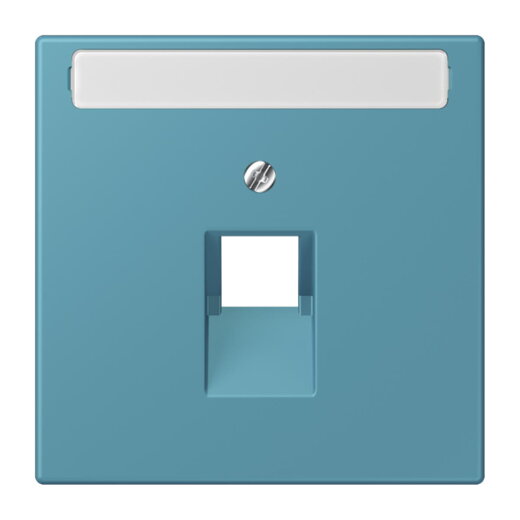 Jung Abdeckung für IAE/UAE-Anschlussdosen 1 x 8-polig, mit Schriftfeld, Thermoplast lackiert, Serie LS, céruléen vif LC969-1NAUA212