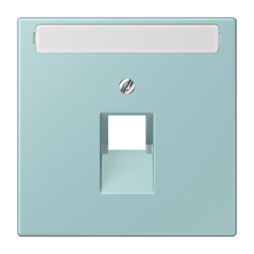 Jung Abdeckung für IAE/UAE-Anschlussdosen 1 x 8-polig, mit Schriftfeld, Thermoplast lackiert, Serie LS, céruléen clair LC969-1NAUA214