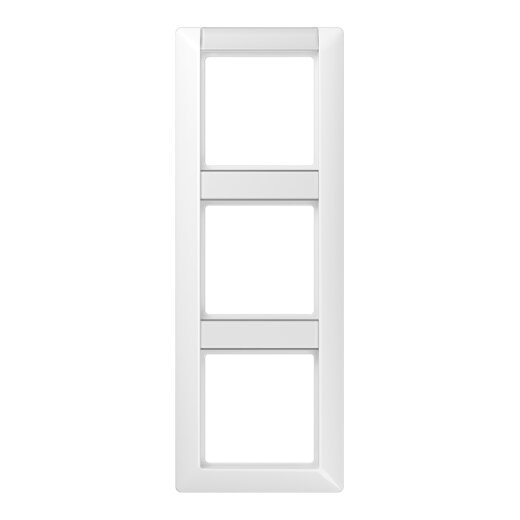 Jung Rahmen 3fach, mit Schriftfeld, senkrechte Montage, Duroplast antimikrobiell, AS 500, alpinweiß SPAS583NAWW