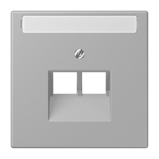 Jung Abdeckung für IAE/UAE-Anschlussdosen 2 x 8-polig, mit Schriftfeld, Thermoplast lackiert, Serie LS, gris moyen LC969-2NAUA204