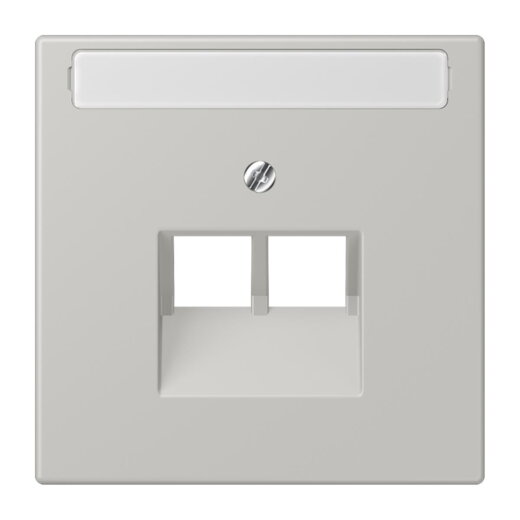 Jung Abdeckung für IAE/UAE-Anschlussdosen 2 x 8-polig, mit Schriftfeld, Thermoplast lackiert, Serie LS, gris clair 31 LC969-2NAUA205