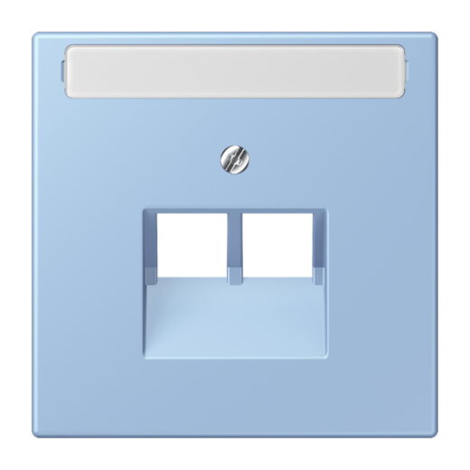 Jung Abdeckung für IAE/UAE-Anschlussdosen 2 x 8-polig, mit Schriftfeld, Thermoplast lackiert, Serie LS, outremer moyen LC969-2NAUA207