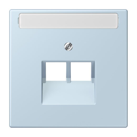 Jung Abdeckung für IAE/UAE-Anschlussdosen 2 x 8-polig, mit Schriftfeld, Thermoplast lackiert, Serie LS, outremerclair LC969-2NAUA208