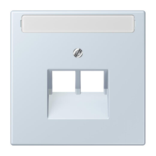 Jung Abdeckung für IAE/UAE-Anschlussdosen 2 x 8-polig, mit Schriftfeld, Thermoplast lackiert, Serie LS, outremer pale LC969-2NAUA209