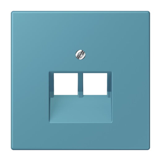 Jung Abdeckung für IAE/UAE-Anschlussdosen 2 x 8-polig, Thermoplast lackiert, Serie LS, céruléen vif LC969-2UA212