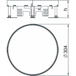 OBO Schwerlastkassette RKR2 9SL2 V2/25 blind 20 kN 305mm Edelst