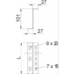 OBO Stützprofil STP Z 1020 FS Z-Form 100x200mm