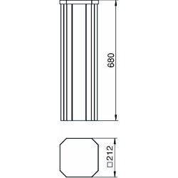 OBO Installationshalbsäule ISSHS4 61OT3LGR mit Systemöffnung 80