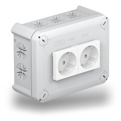 OBO Kabelabzweigkasten T 100 2MSD WS 2SCHUKO Steckdosen...