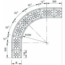 OBO Bogen WRB 90 160 FT 90Grad 110x600 Stahl