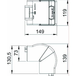 OBO Ausseneckhaube variabel GK-AH70110CW cremeweiss 70x110mm