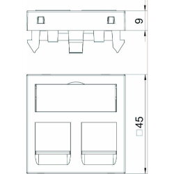 OBO Datentechnikträger DTG-2C SWGR1 für 2 Mod. Typ C schwarzgr