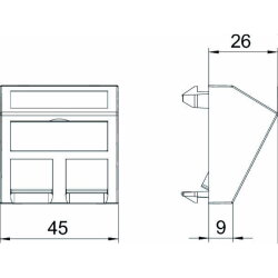 OBO Datentechnikträger DTS-2C SWGR1 f. 2 Mod. Typ C schwarzgr.