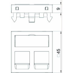 OBO Datentechnikträger DTG-2RM AL1 f. 2 Mod Typ RM alu lackiert
