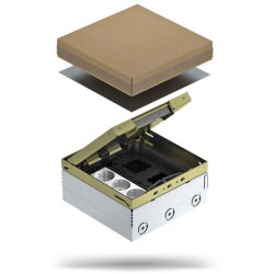 OBO Bodentank komplett UDHOME4 2M V 3fach-Steckdose Messing