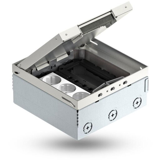 OBO Bodentank komplett UDHOME4 2V MT V 3fach VDE-Steckdose VA