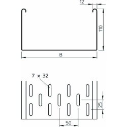 OBO Kabelrinne MKS MKS155FS mit Verbinder 110x550x3 gelocht