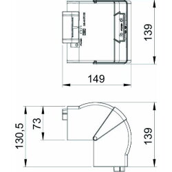 OBO Ausseneckhaube variabel GK-AH70130LGR lichtgrau 70x130mm